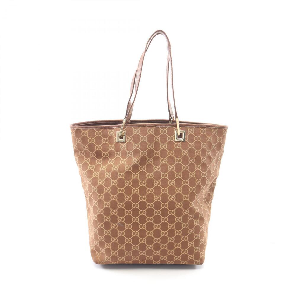 Gucci GG tote bag canvas leather brown